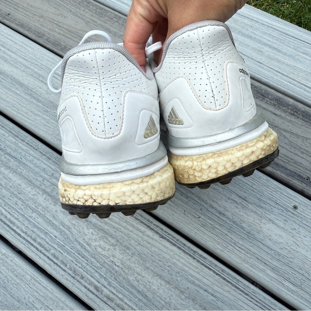 Adidas Adipower Boost Mens 10.5 White and Grey Golf Cleats - Picture 13 of 16